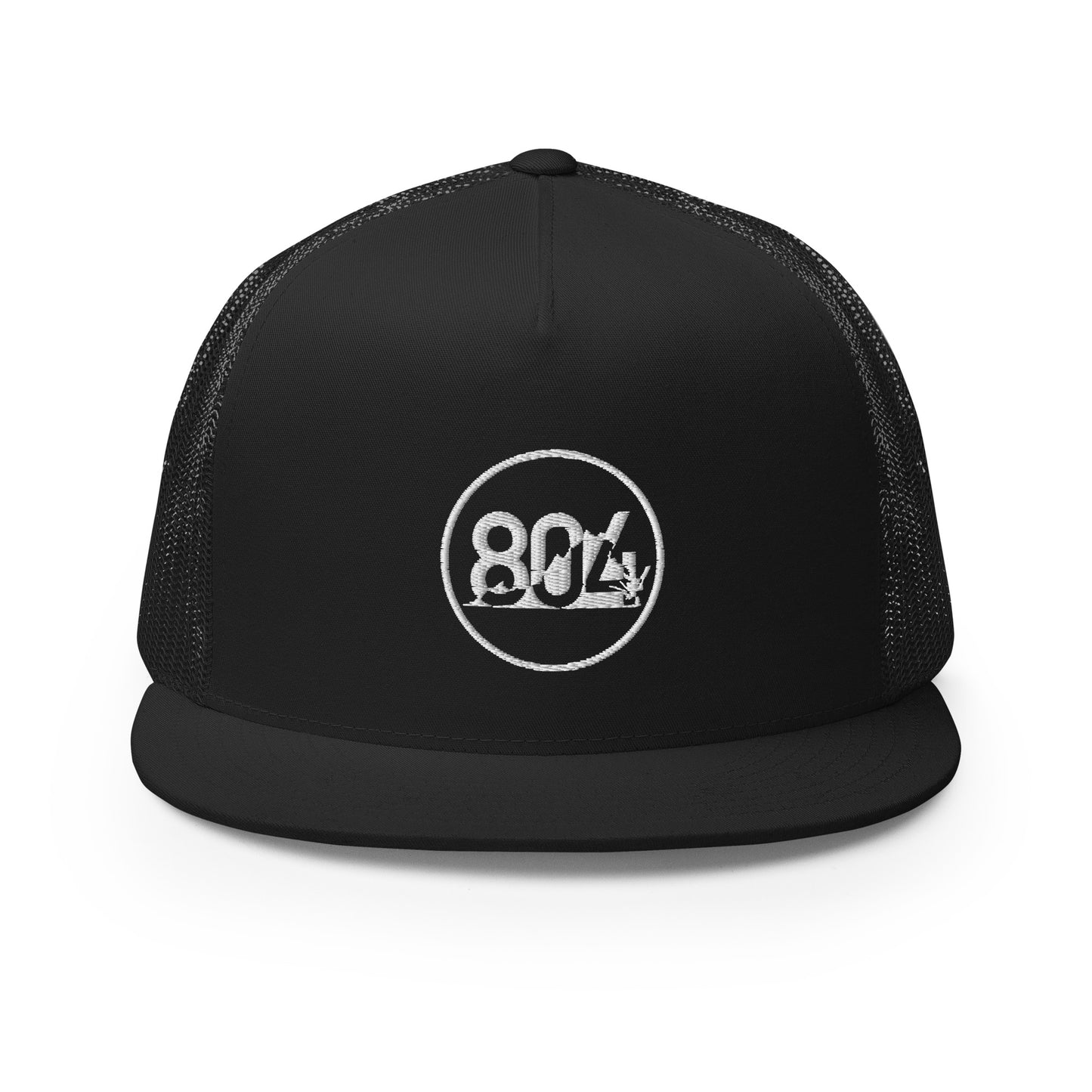 804 VA Area Code White Logo Trucker Cap