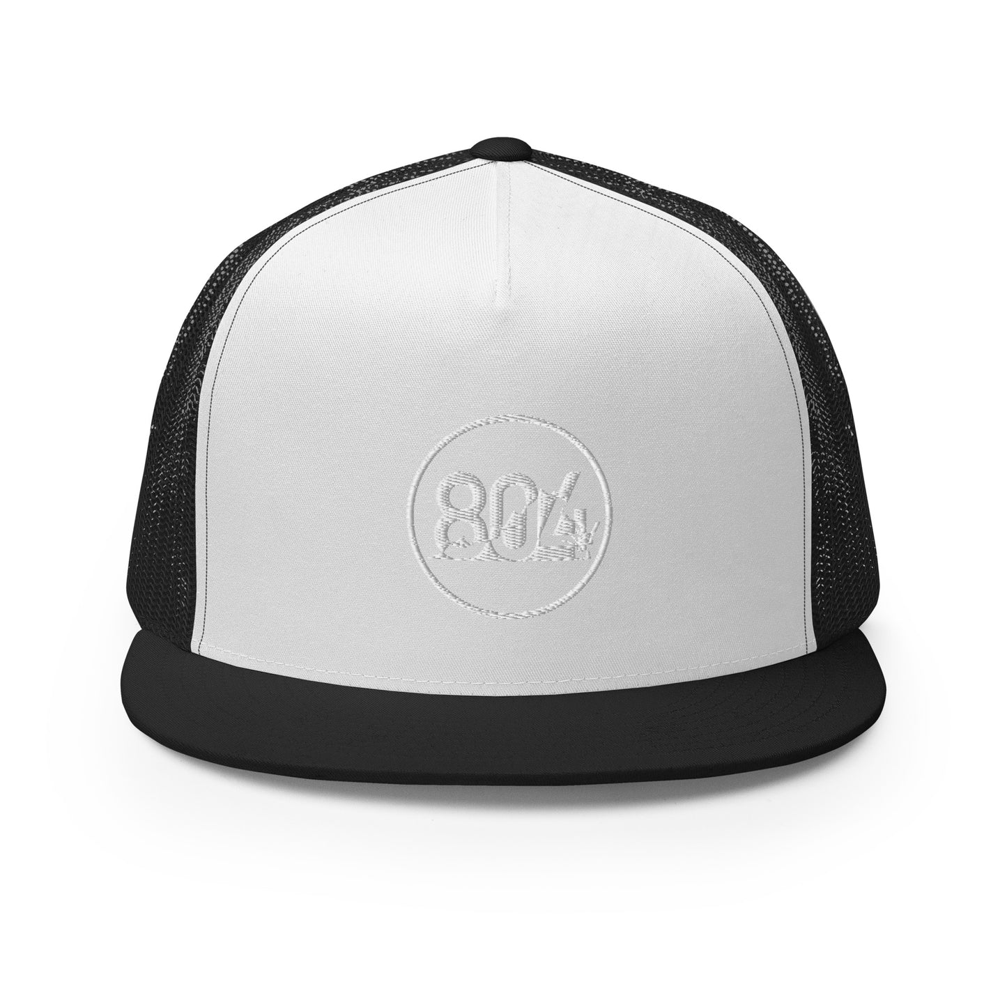 804 VA Area Code White Logo Trucker Cap