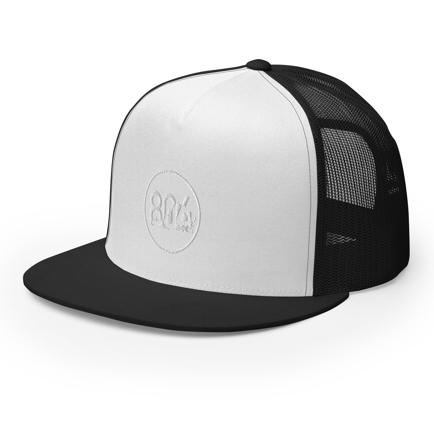 804 VA Area Code White Logo Trucker Cap