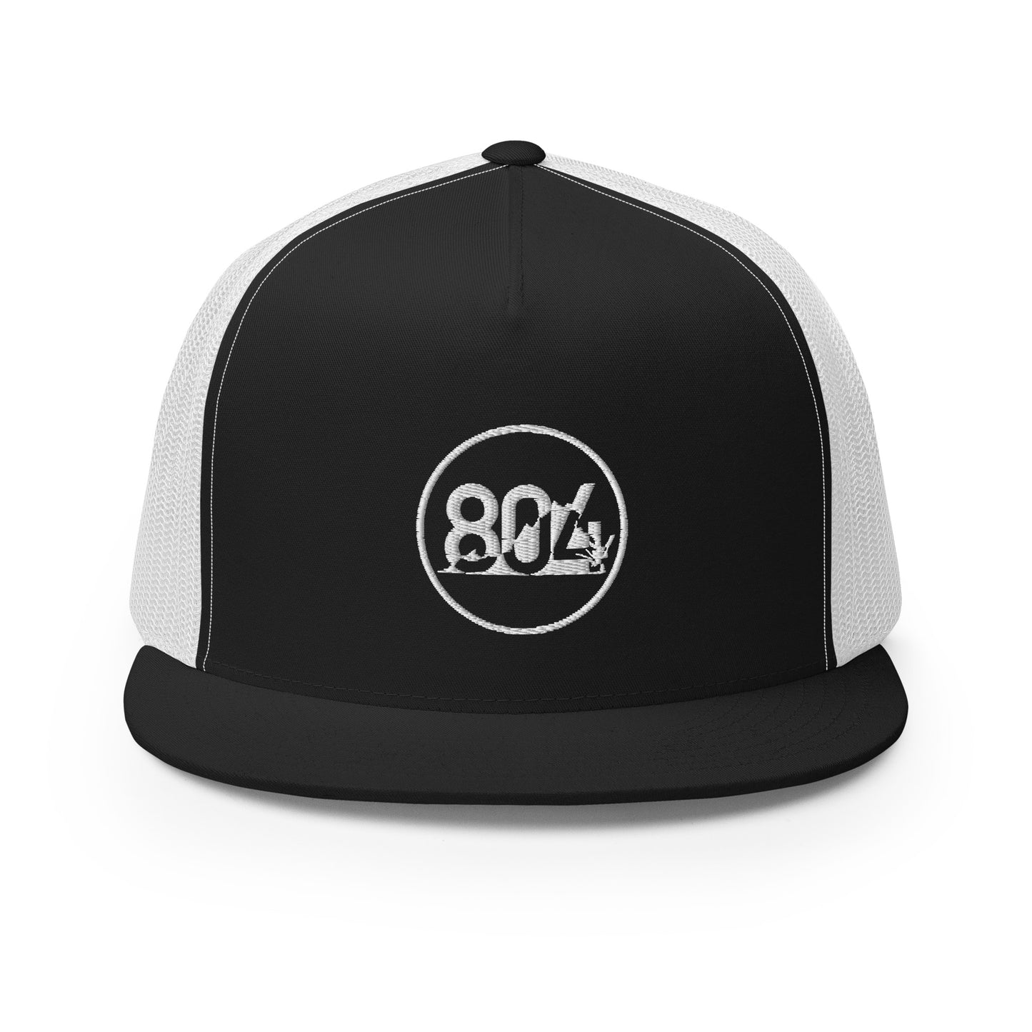 804 VA Area Code White Logo Trucker Cap