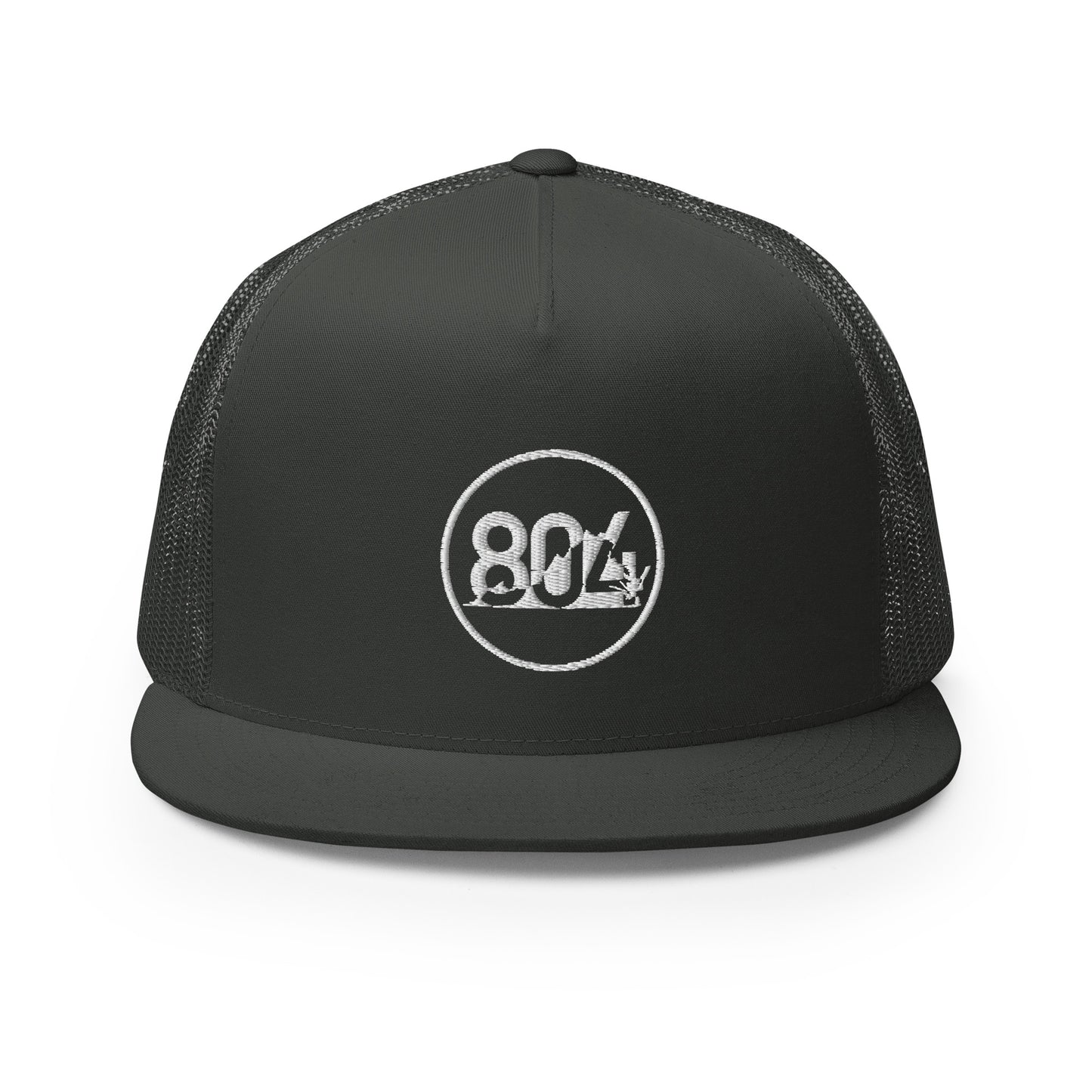 804 VA Area Code White Logo Trucker Cap