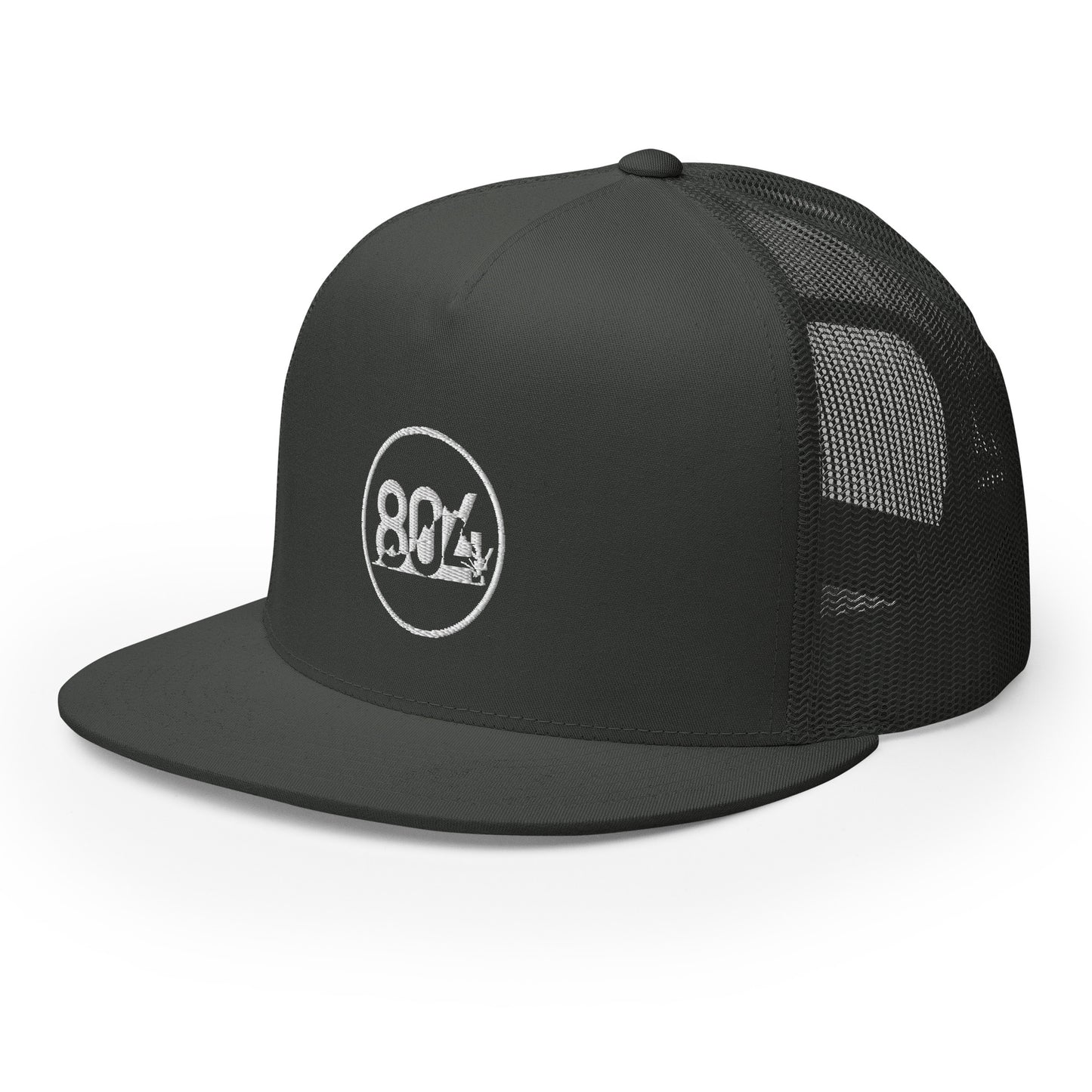 804 VA Area Code White Logo Trucker Cap