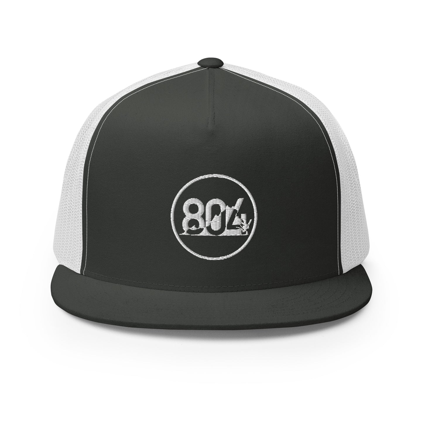 804 VA Area Code White Logo Trucker Cap