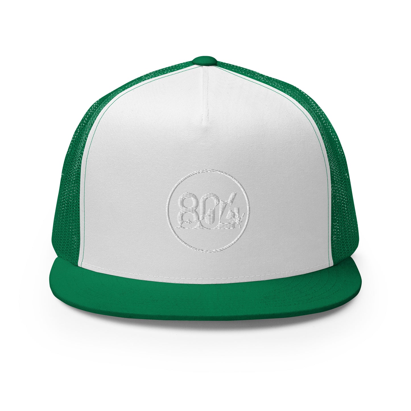 804 VA Area Code White Logo Trucker Cap