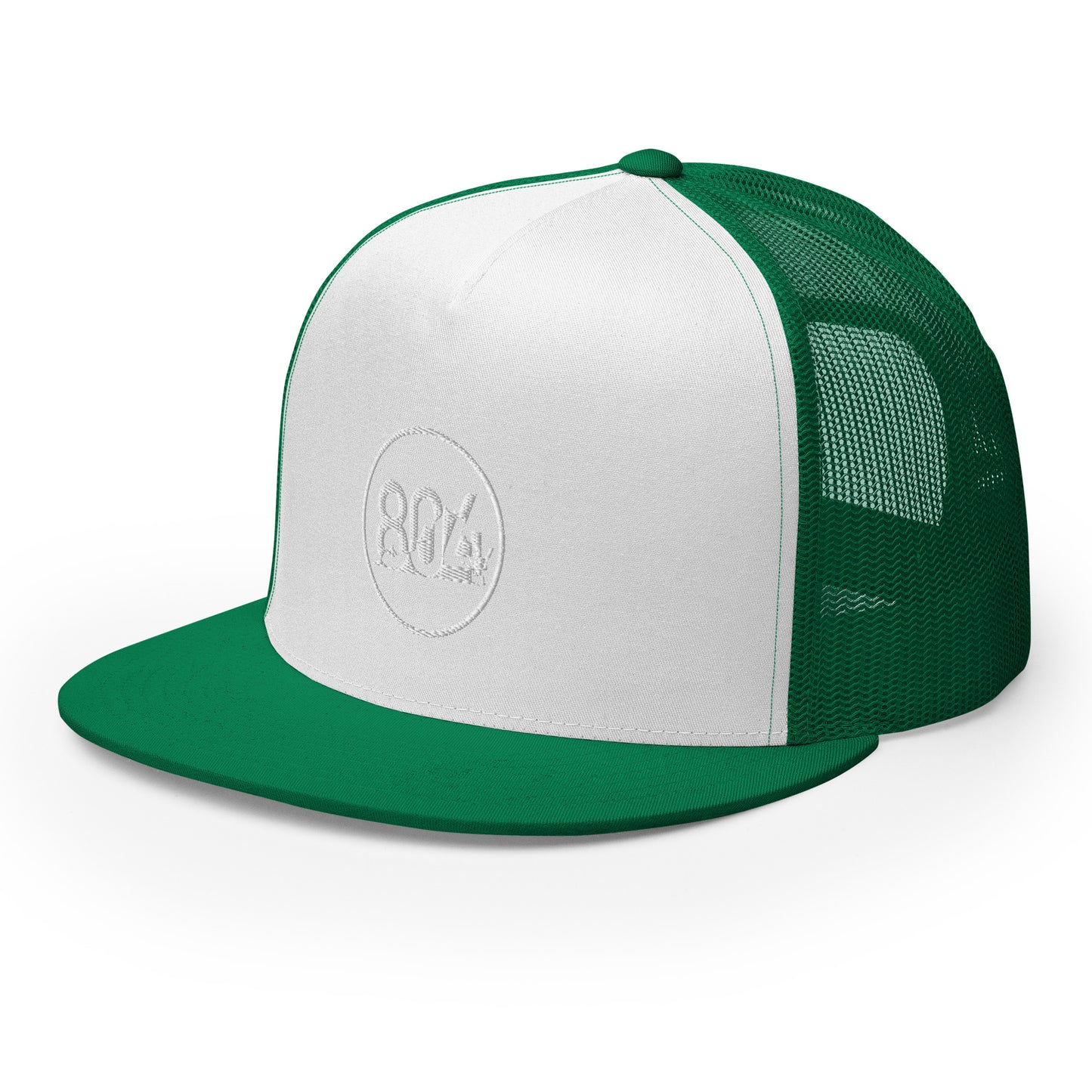 804 VA Area Code White Logo Trucker Cap
