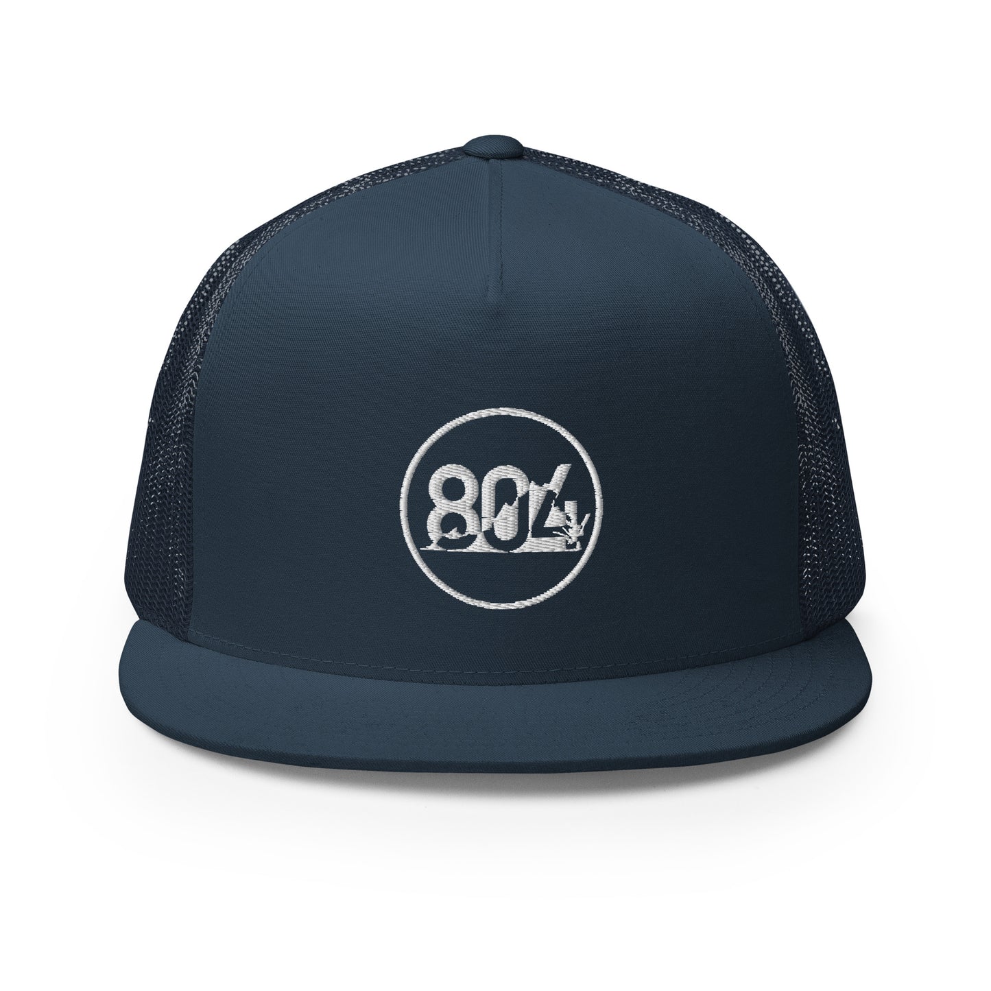 804 VA Area Code White Logo Trucker Cap