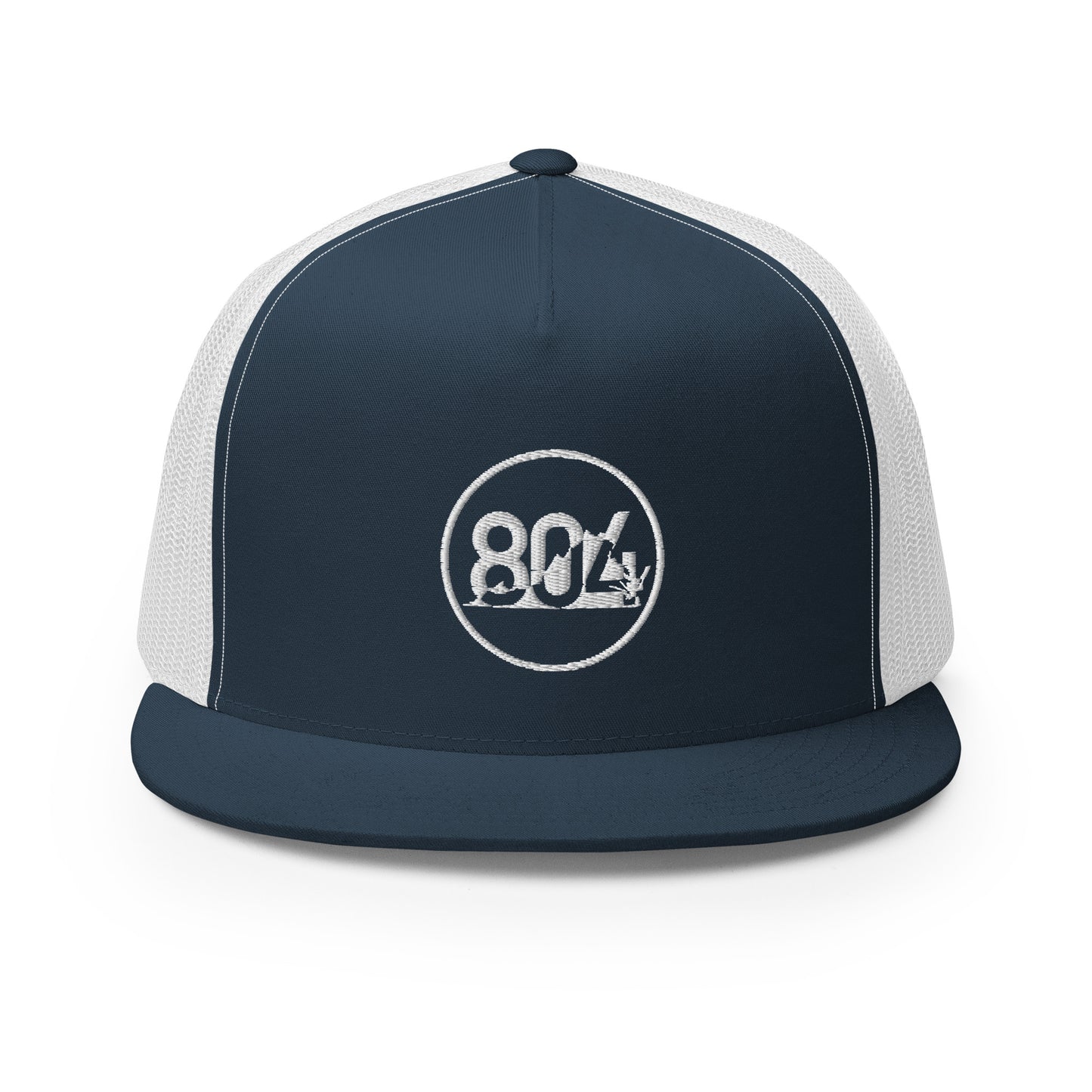 804 VA Area Code White Logo Trucker Cap