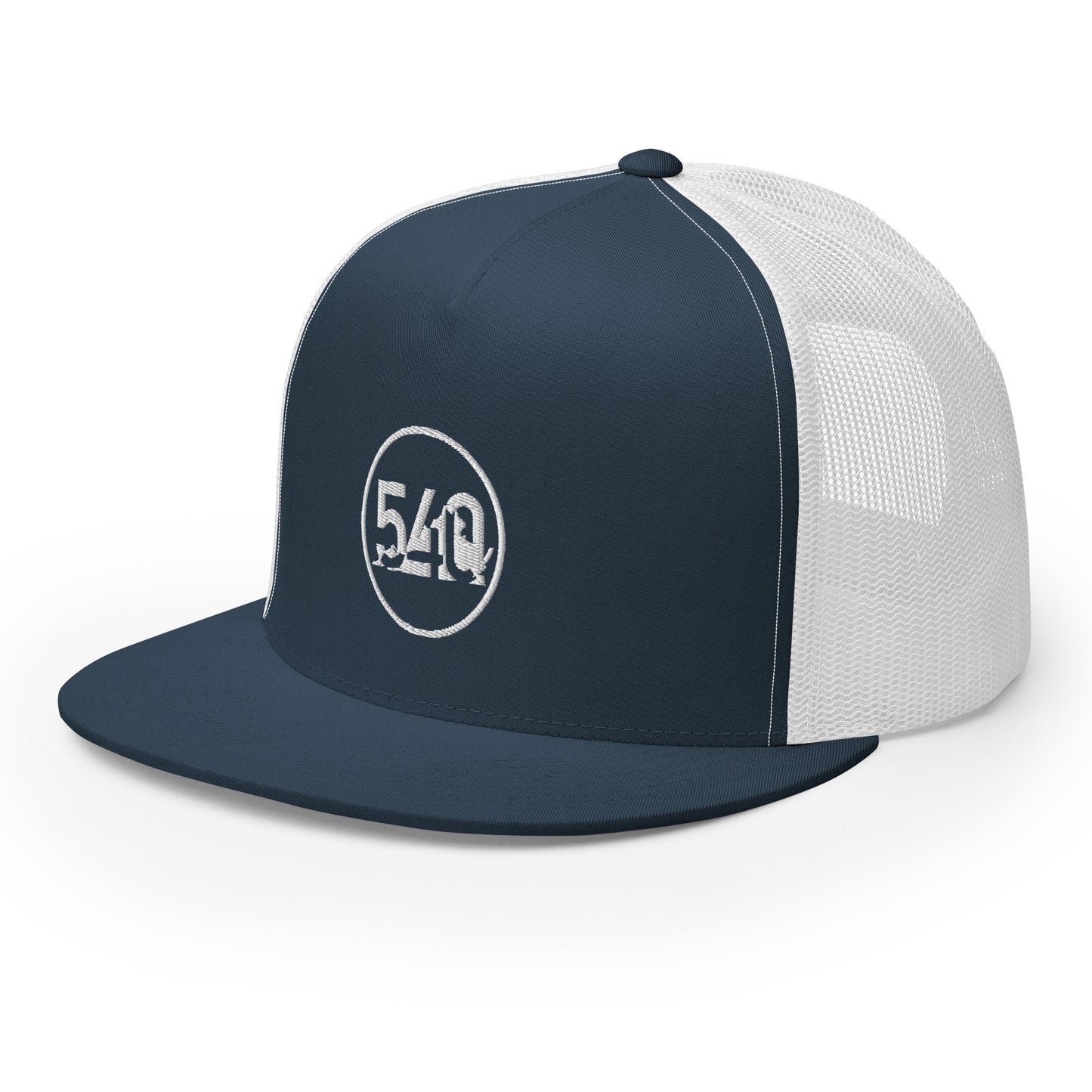 540 VA Area Code White Logo Trucker Cap