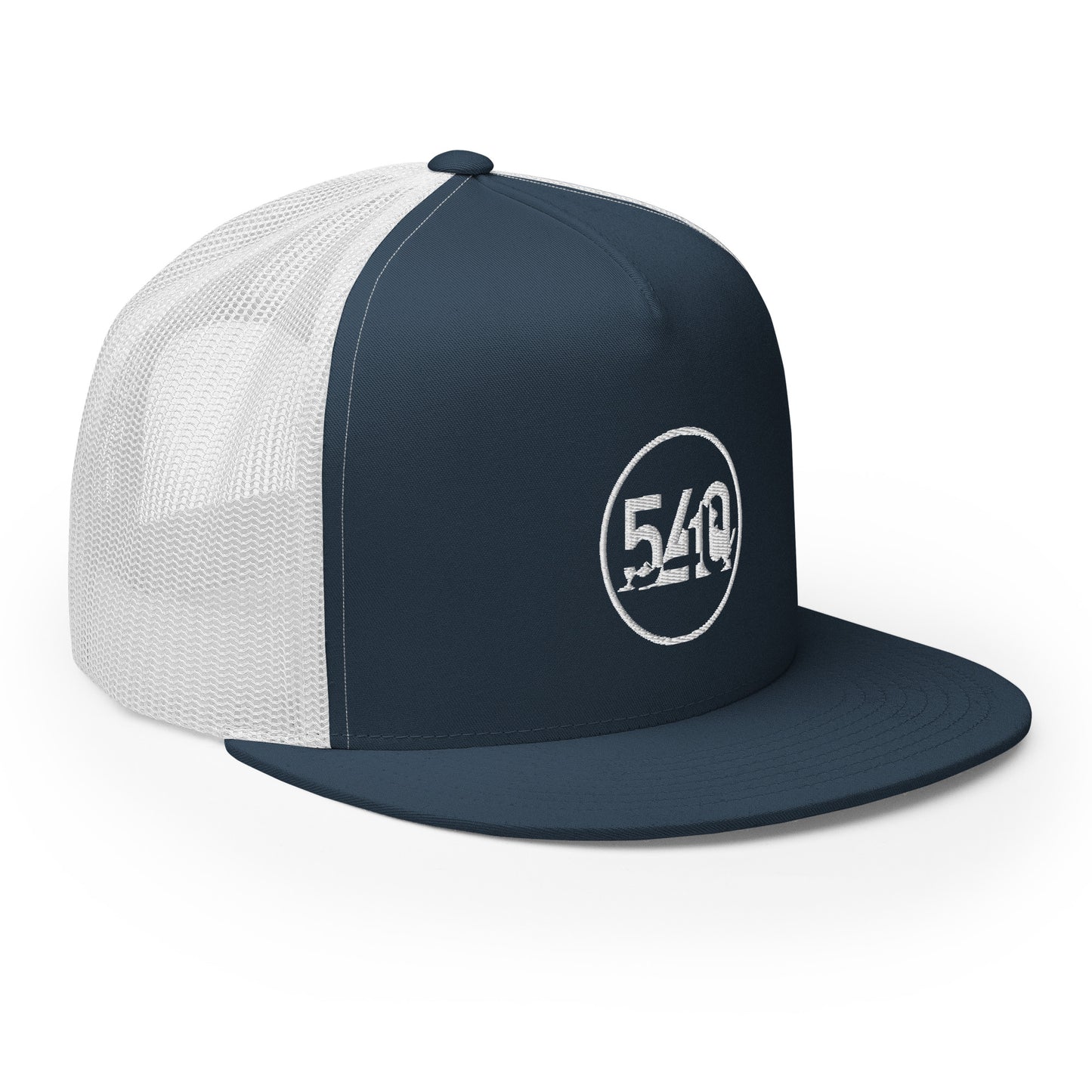 540 VA Area Code White Logo Trucker Cap