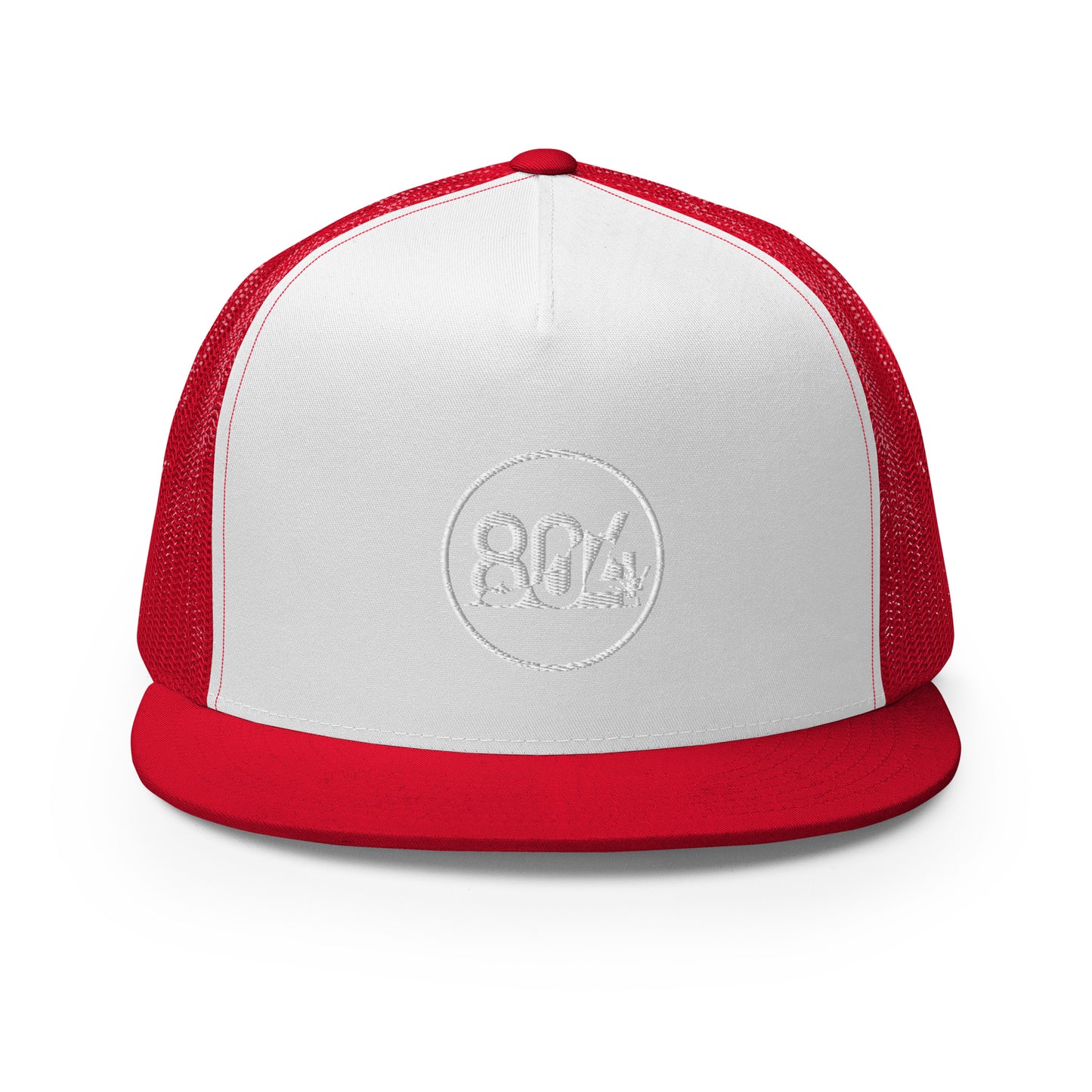 804 VA Area Code White Logo Trucker Cap