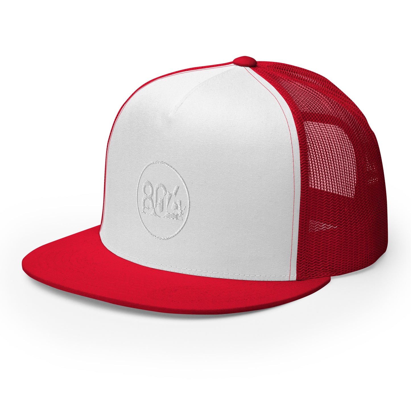 804 VA Area Code White Logo Trucker Cap