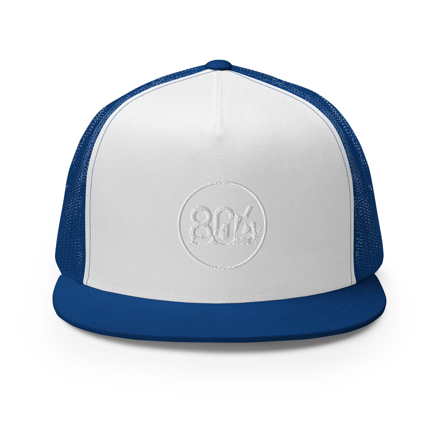 804 VA Area Code White Logo Trucker Cap