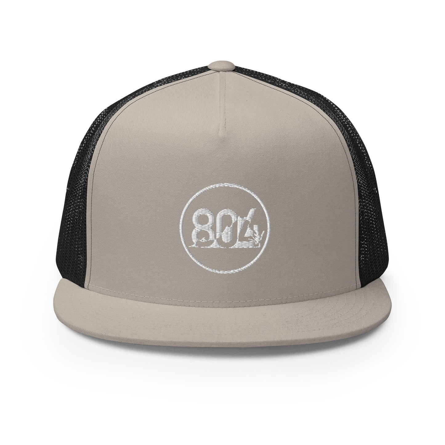 804 VA Area Code White Logo Trucker Cap