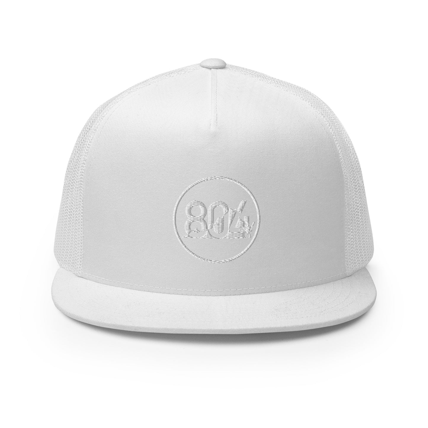 804 VA Area Code White Logo Trucker Cap