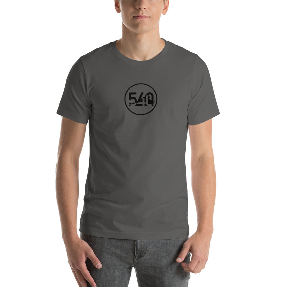 540 VA Area Code Black Logo Unisex T-Shirt