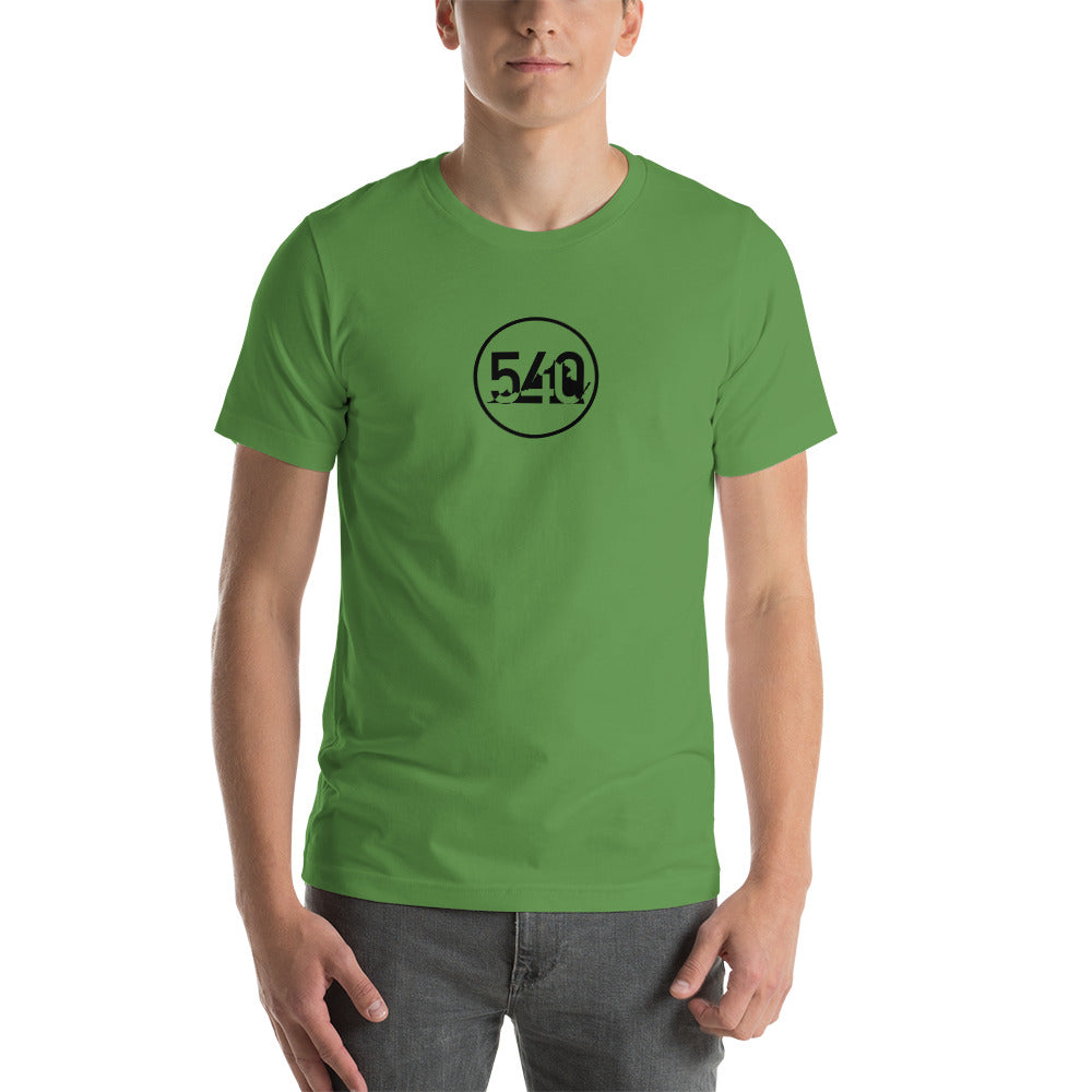 540 VA Area Code Black Logo Unisex T-Shirt