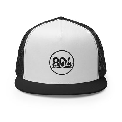 804 VA Area Code Black Logo Trucker Cap