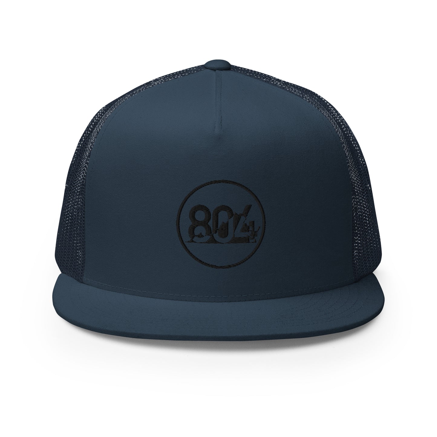 804 VA Area Code Black Logo Trucker Cap