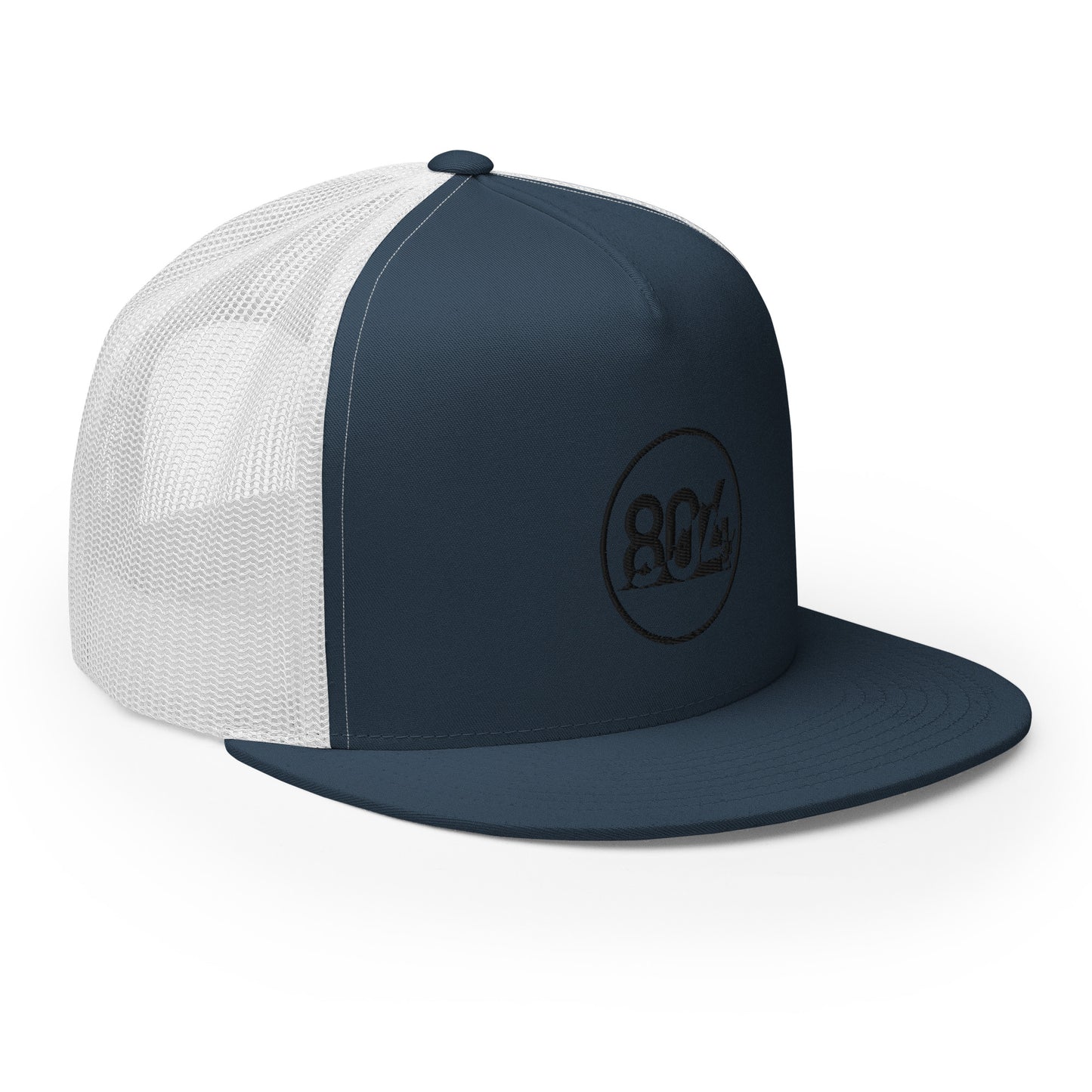 804 VA Area Code Black Logo Trucker Cap