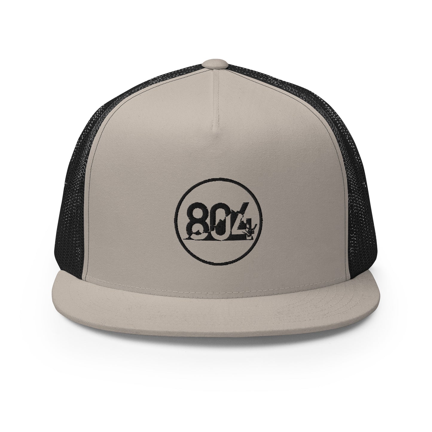 804 VA Area Code Black Logo Trucker Cap