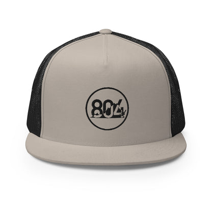 804 VA Area Code Black Logo Trucker Cap