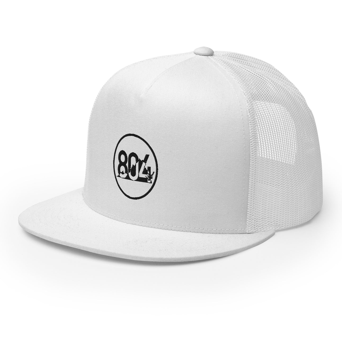 804 VA Area Code Black Logo Trucker Cap