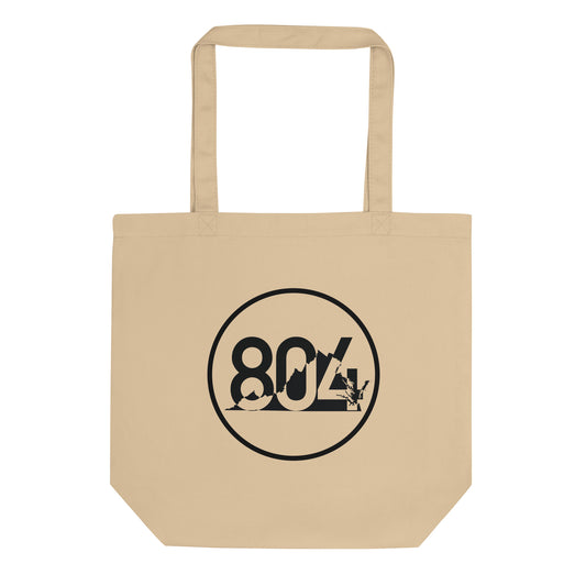 804 VA Area Code Black Logo Eco Tote Bag