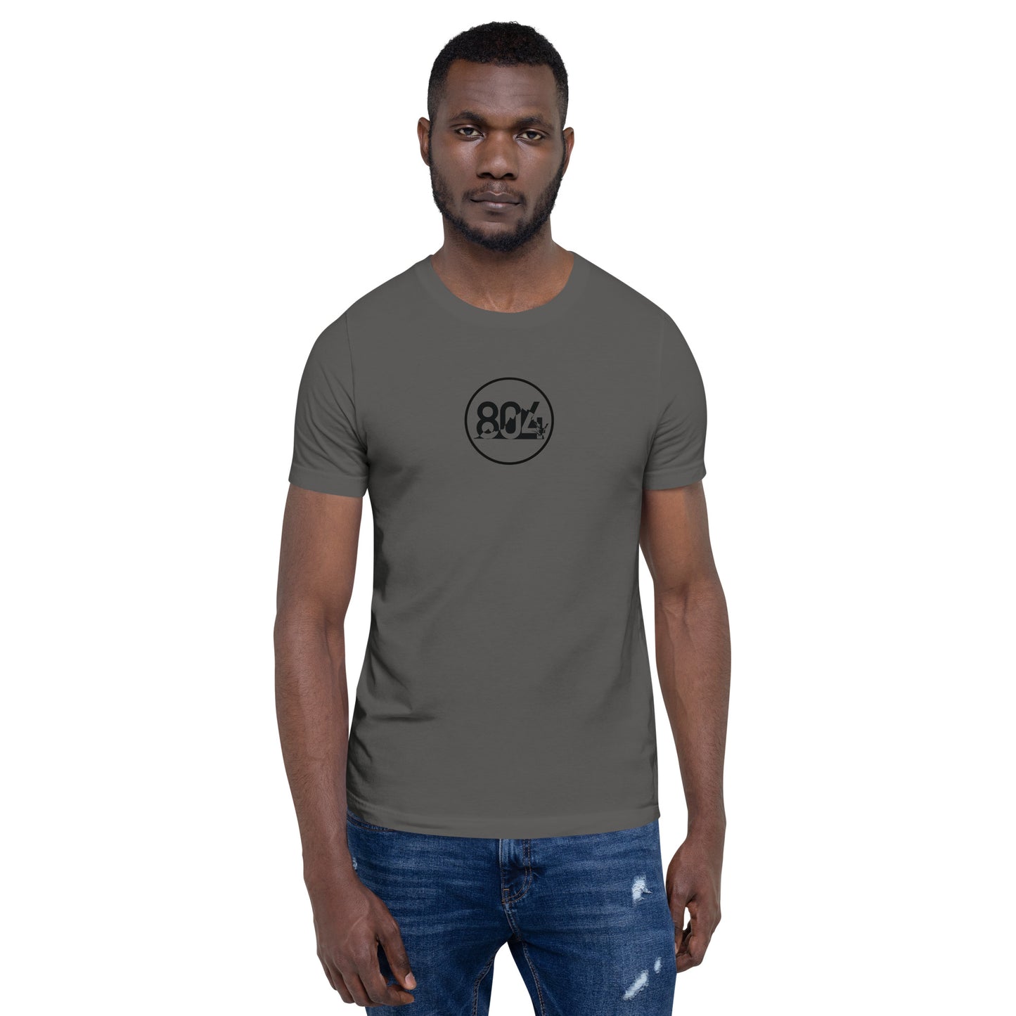 804 VA Area Code Black Logo Unisex T-Shirt